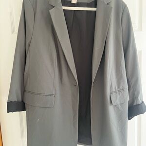 H&M Black Blazer Professional Tailoring Structured Shoulders